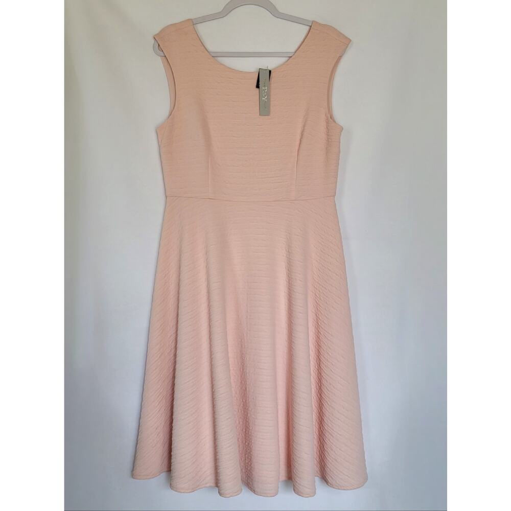 NWT Prescot & York Fit & Flare Mollie Peachy Rose Textured Dress Womens Size 8 - Picture 2 of 12